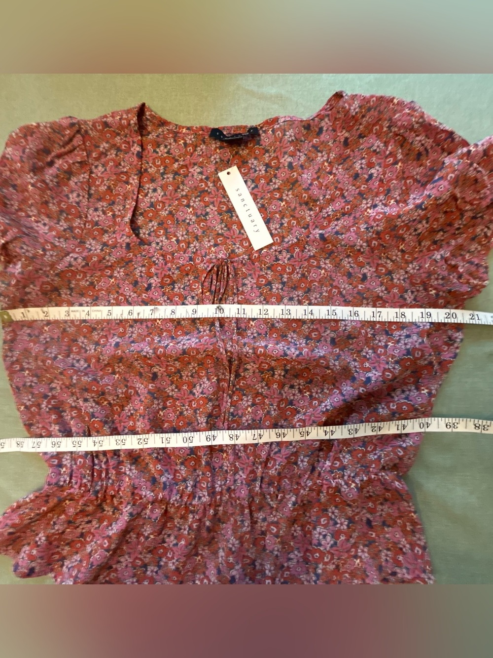 Sanctuary Mauve Floral Tie-Front Top - Picture 9 of 15